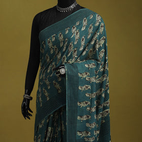 Green - bindaas art natural dyed cotton saree 07