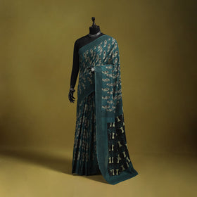 Green - bindaas art natural dyed cotton saree 07