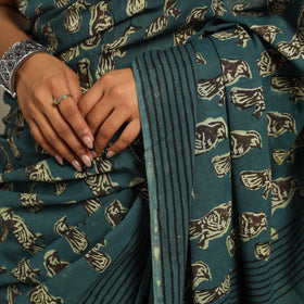 Green - bindaas art natural dyed cotton saree 07