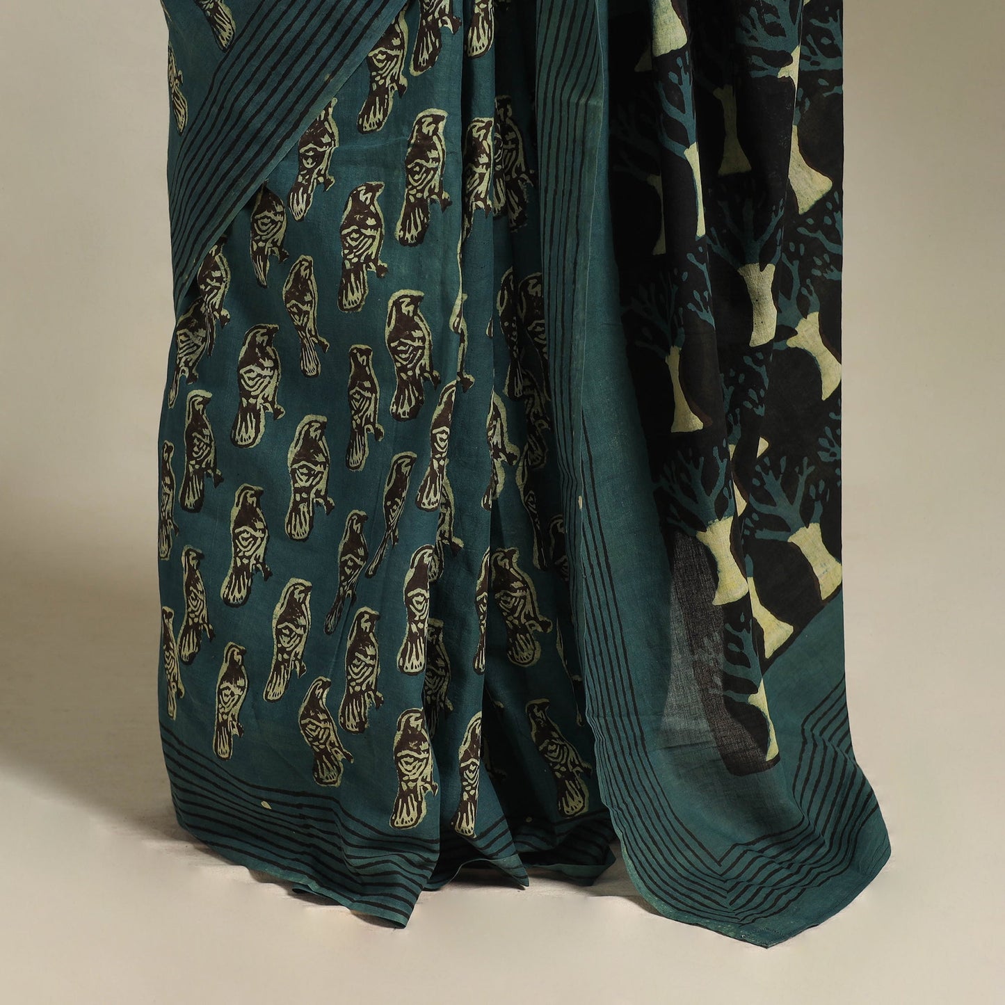 Green - bindaas art natural dyed cotton saree 07