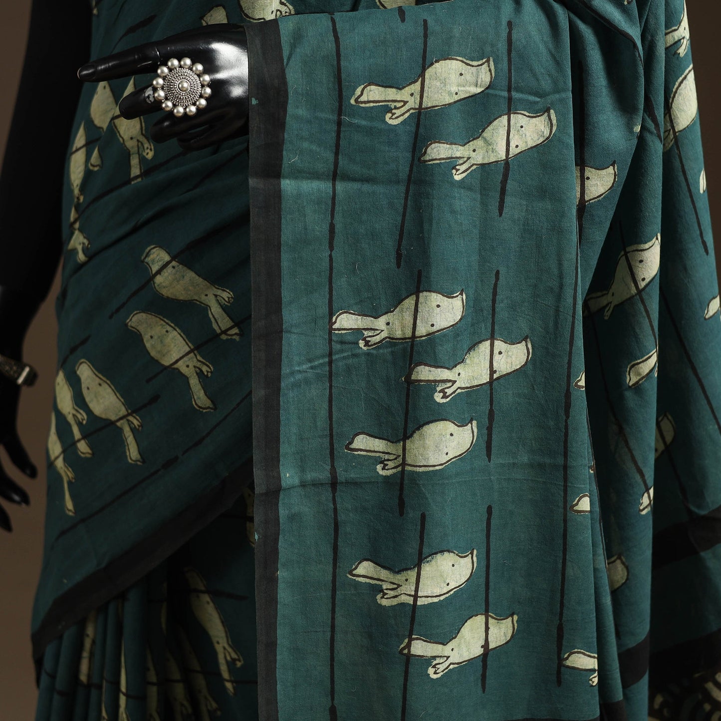 Green - bindaas art natural dyed cotton saree 10