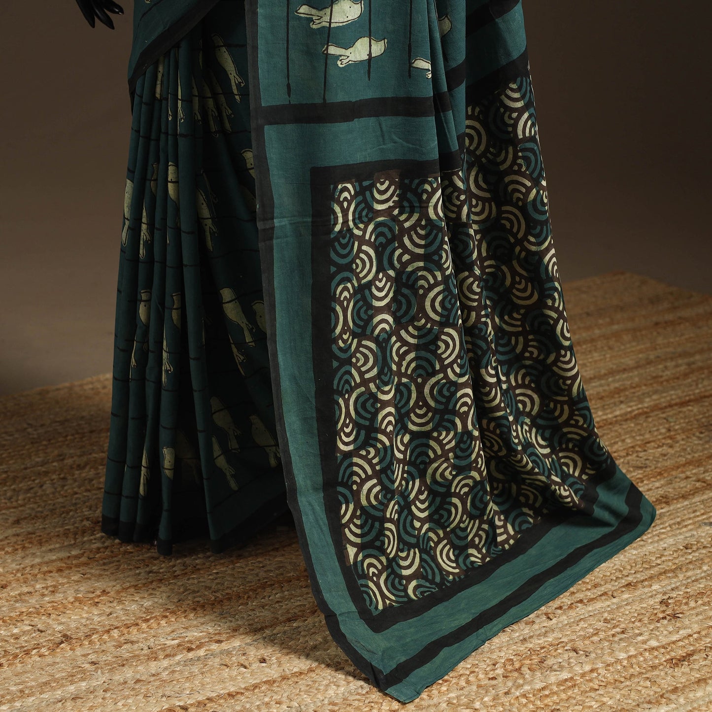 Green - bindaas art natural dyed cotton saree 10