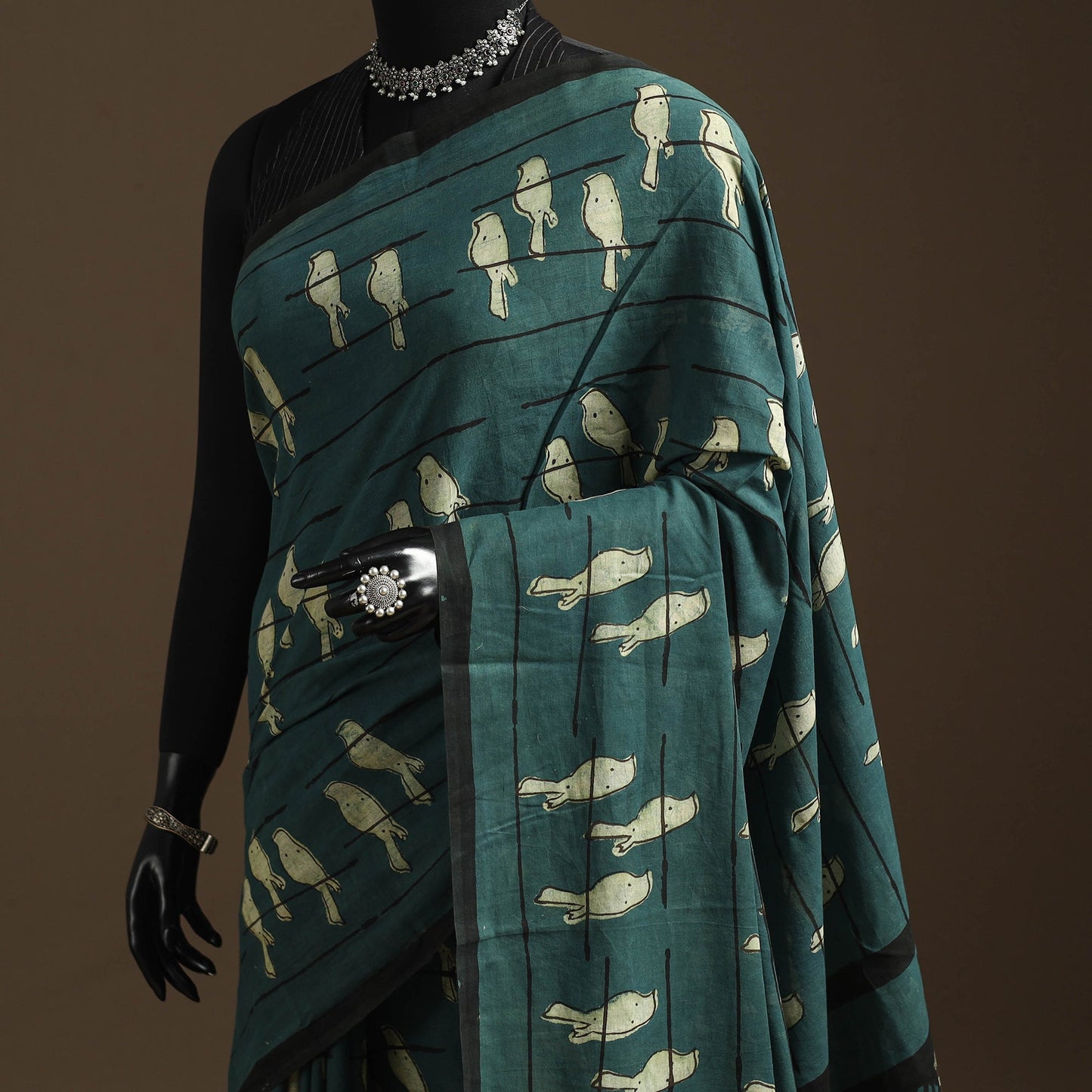 Green - bindaas art natural dyed cotton saree 10