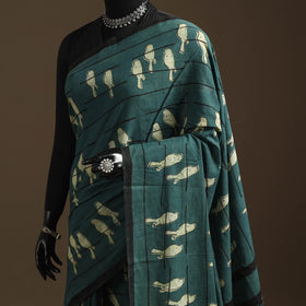 Green - bindaas art natural dyed cotton saree 10