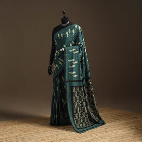 Green - bindaas art natural dyed cotton saree 10