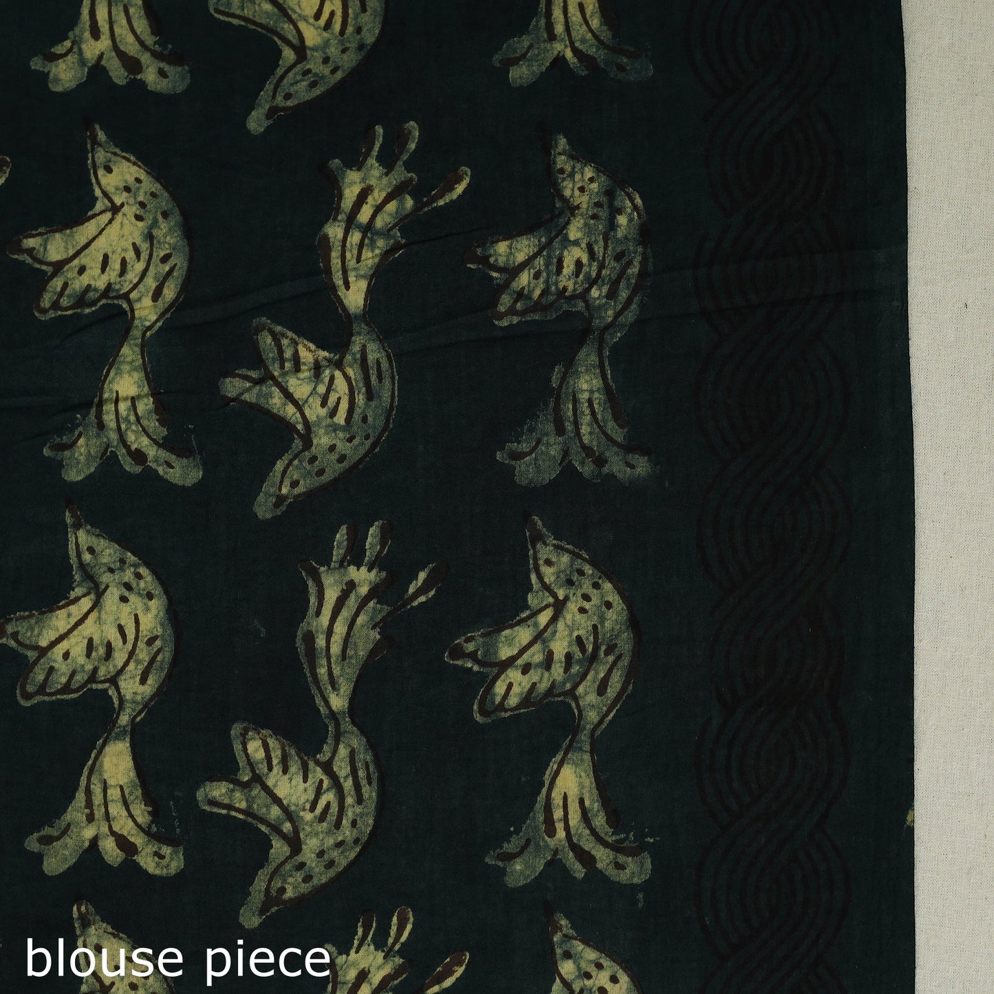 Buy Green Bindaas Art Natural Dyed Cotton Block Print Saree