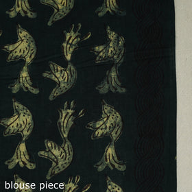 Buy Green Bindaas Art Natural Dyed Cotton Block Print Saree
