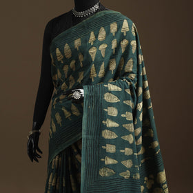 Green - bindaas art natural dyed cotton saree 13