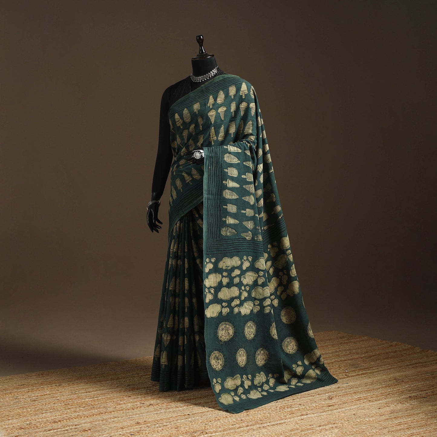 Green - bindaas art natural dyed cotton saree 13