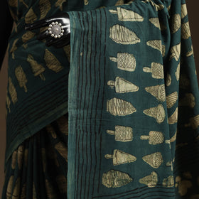 Green - bindaas art natural dyed cotton saree 13