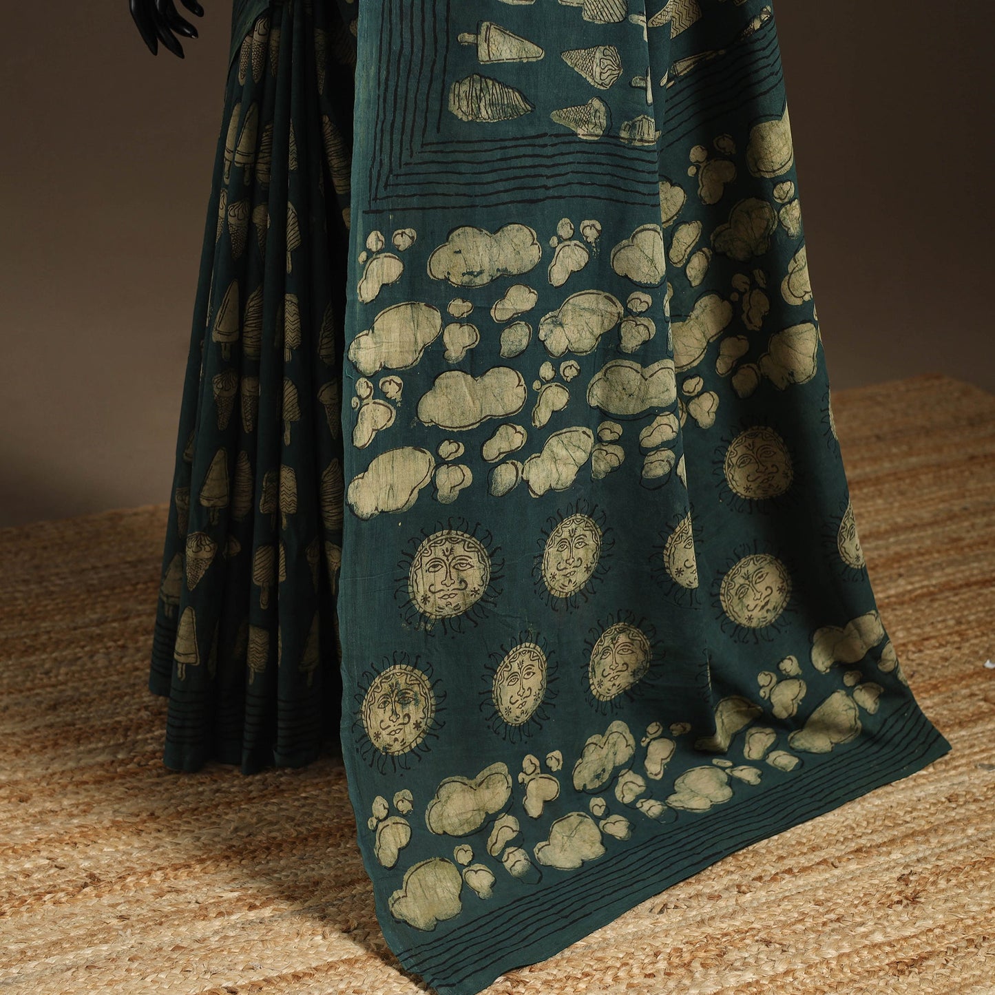 Green - bindaas art natural dyed cotton saree 13