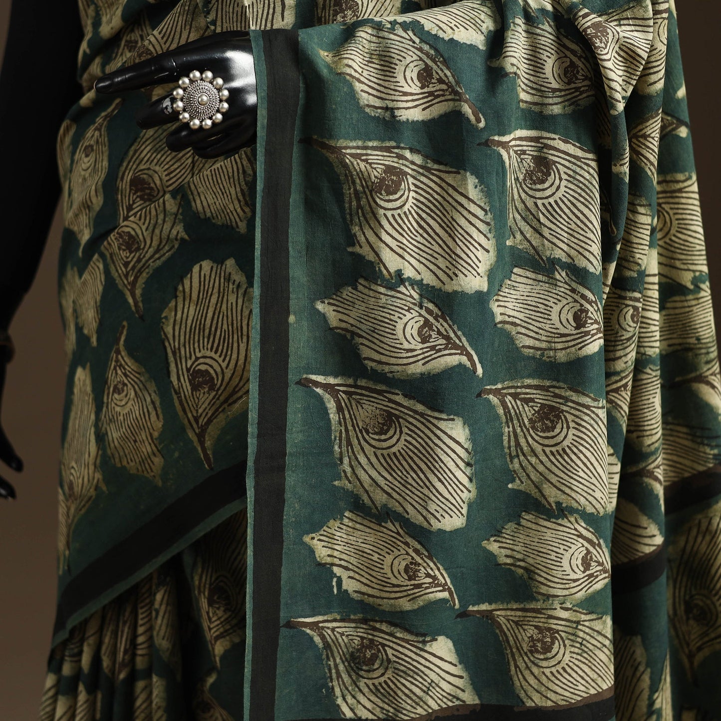 Green - bindaas art natural dyed cotton saree 15