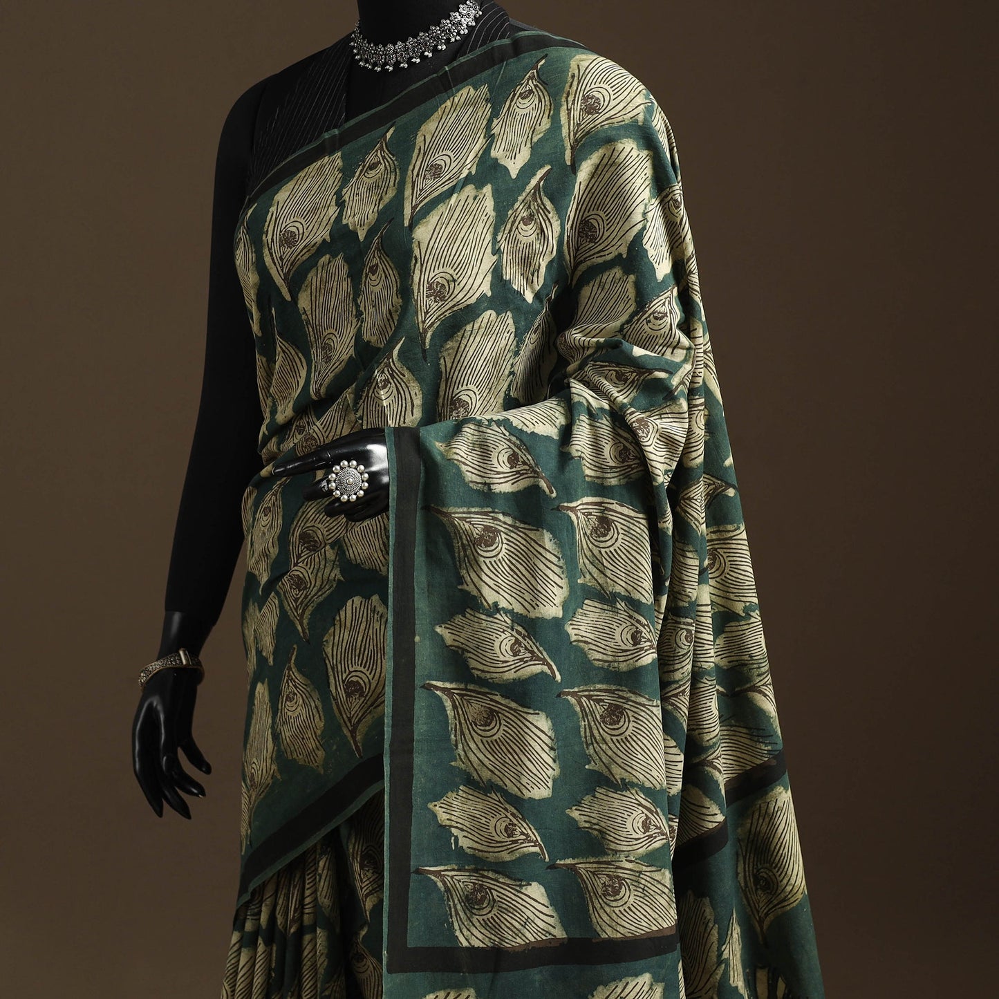 Green - bindaas art natural dyed cotton saree 15