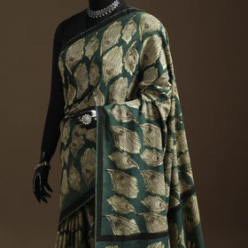 Green - bindaas art natural dyed cotton saree 15