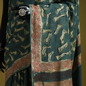 Green - bindaas art natural dyed cotton saree 16