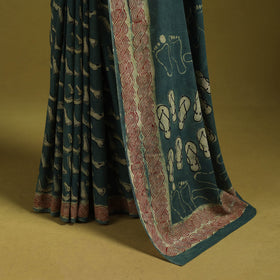 Green - bindaas art natural dyed cotton saree 16