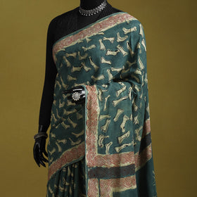 Green - bindaas art natural dyed cotton saree 16