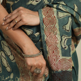 Buy Green Bindaas Art Natural Dyed Cotton Block Print Saree