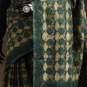 Green - bindaas art natural dyed cotton saree 23