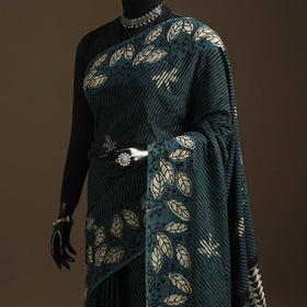 Green - bindaas art natural dyed cotton saree 23