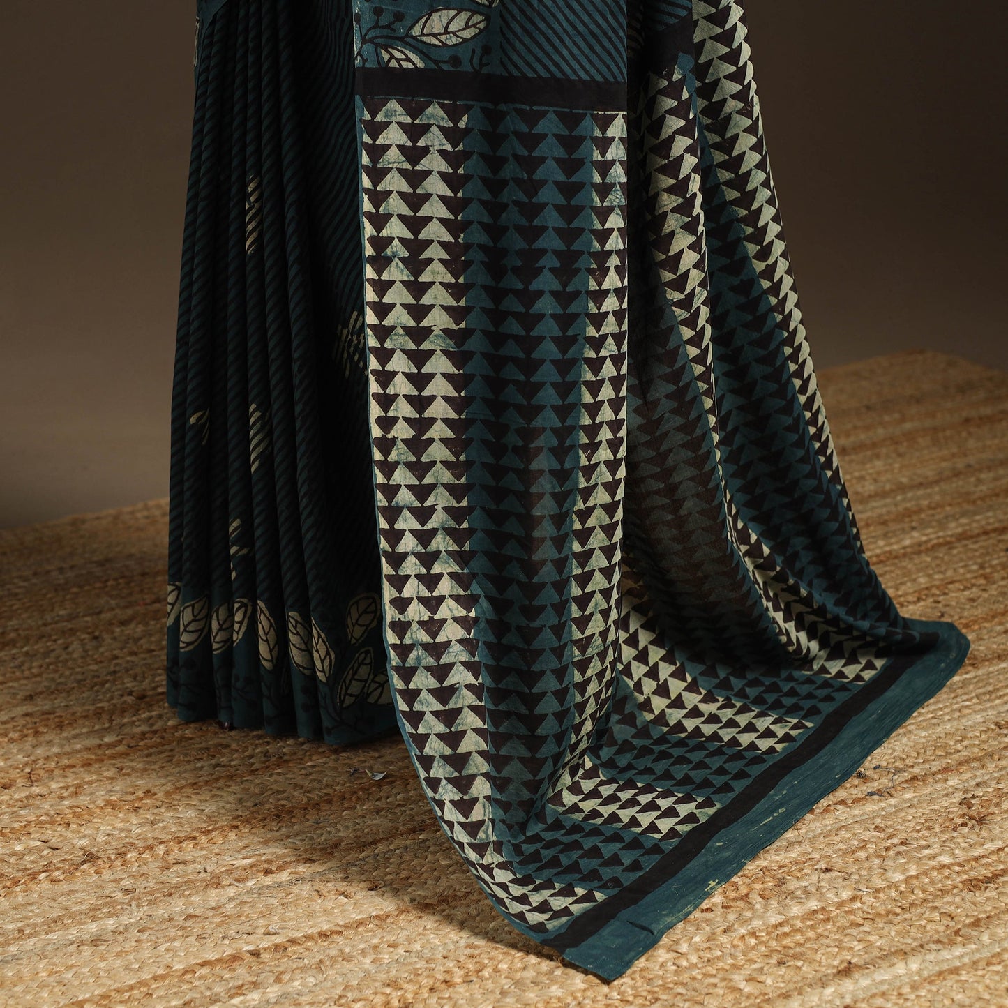 Green - bindaas art natural dyed cotton saree 23