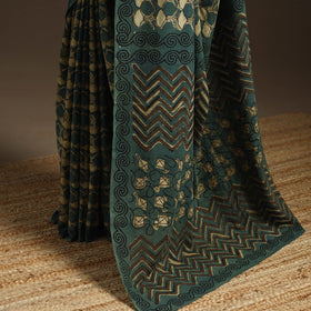 Green - bindaas art natural dyed cotton saree 23
