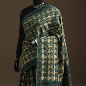 Green - bindaas art natural dyed cotton saree 23