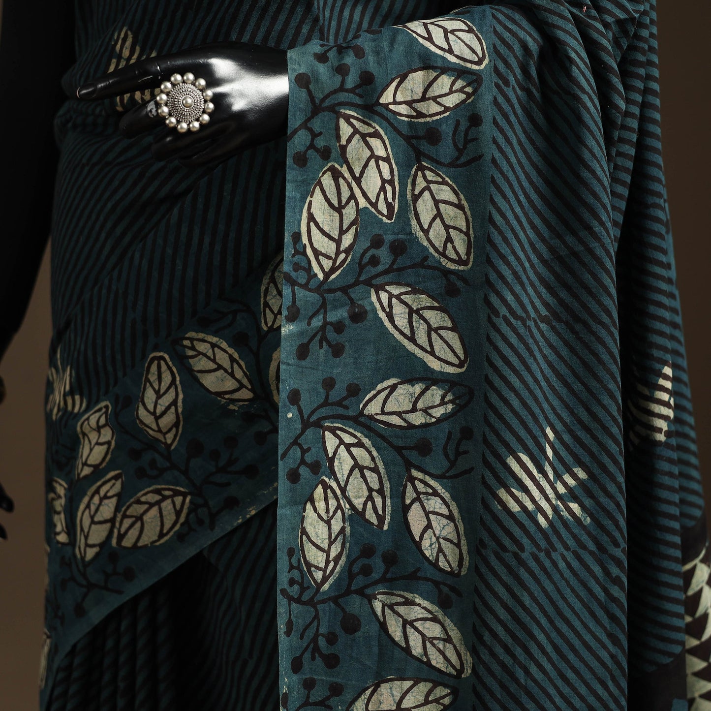 Green - bindaas art natural dyed cotton saree 23