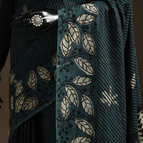 Green - bindaas art natural dyed cotton saree 23