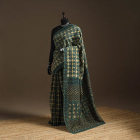 Green - bindaas art natural dyed cotton saree 23