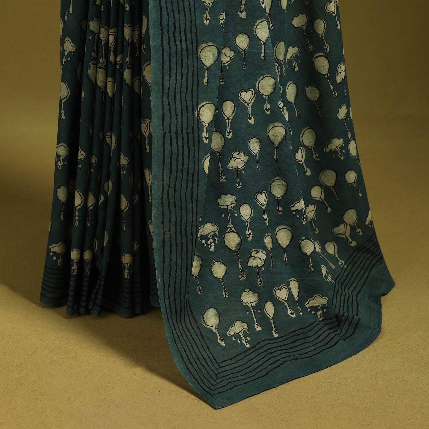 Green - bindaas art natural dyed cotton saree 25