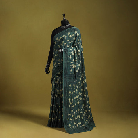 Green - bindaas art natural dyed cotton saree 25