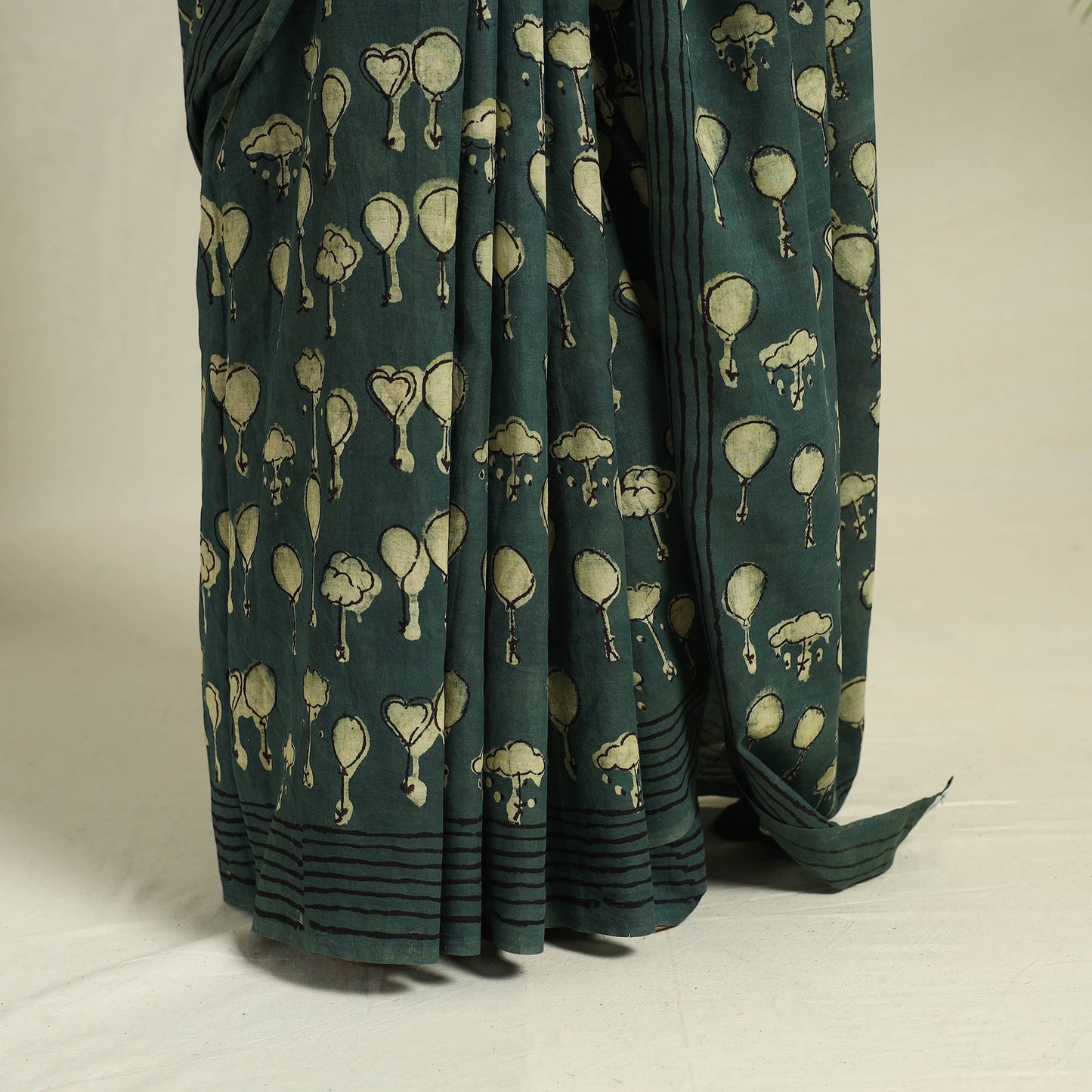 Green - bindaas art natural dyed cotton saree 25