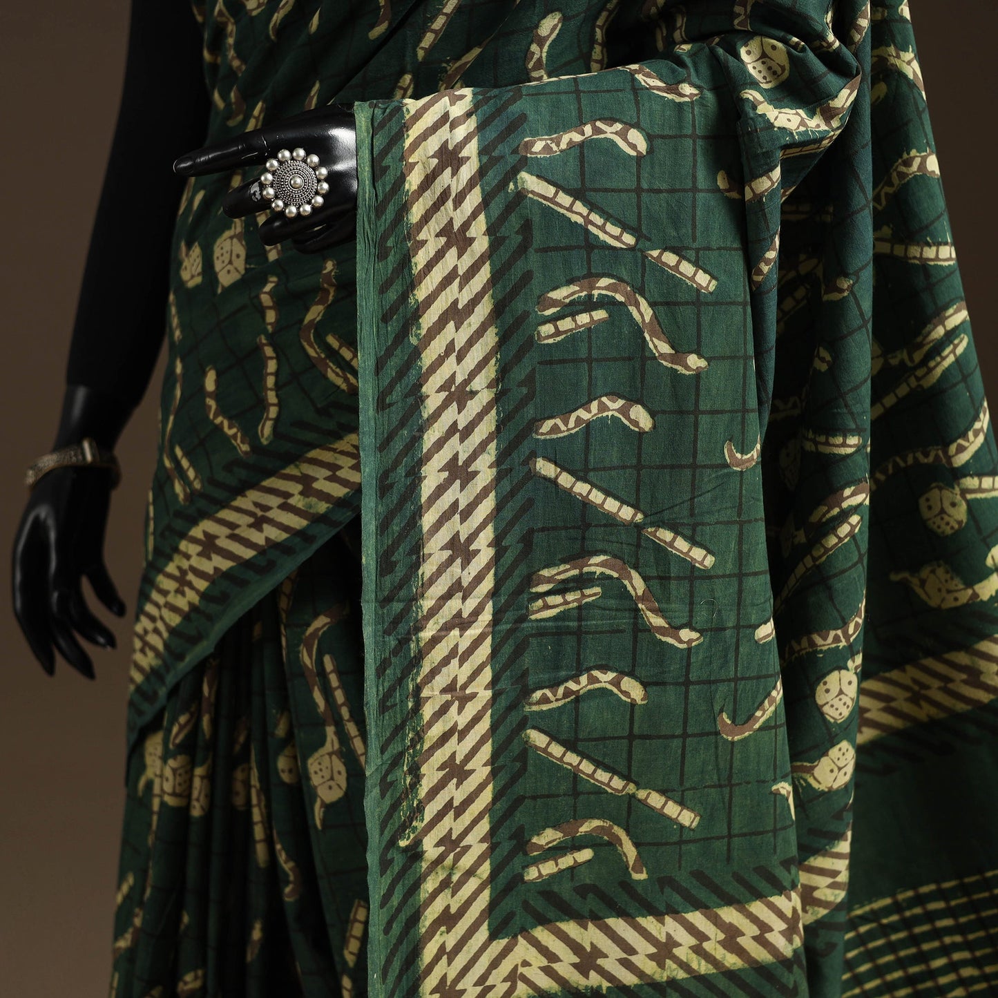 Green - bindaas art natural dyed cotton saree 30