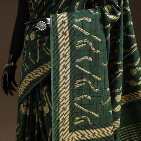 Green - bindaas art natural dyed cotton saree 30