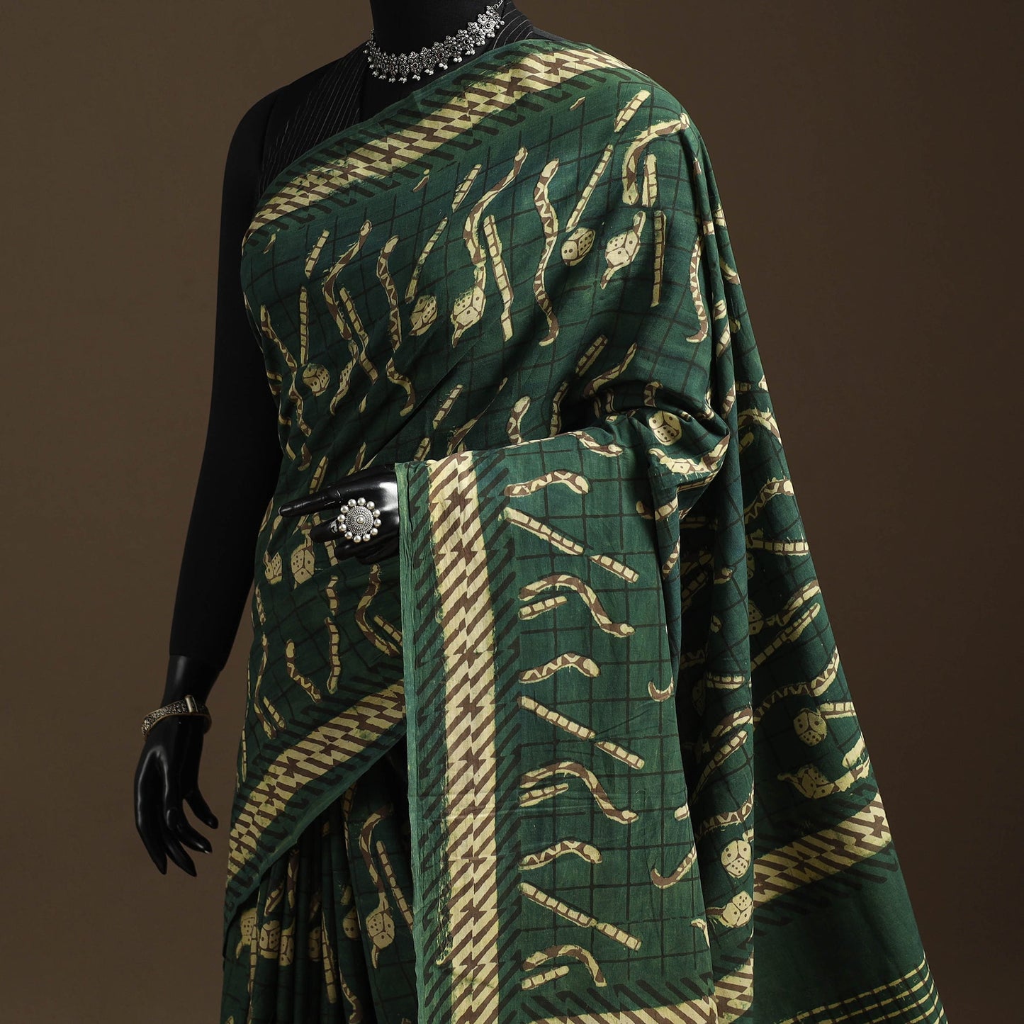 Green - bindaas art natural dyed cotton saree 30