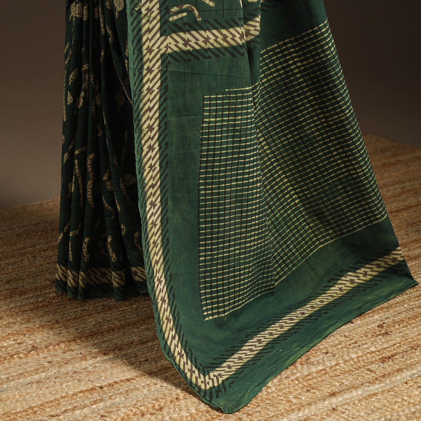 Green - bindaas art natural dyed cotton saree 30