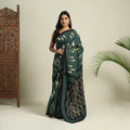 Buy Green Bindaas Art Natural Dyed Cotton Block Print Saree