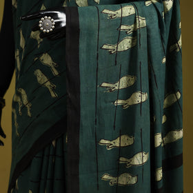 Green - bindaas art natural dyed cotton saree 31