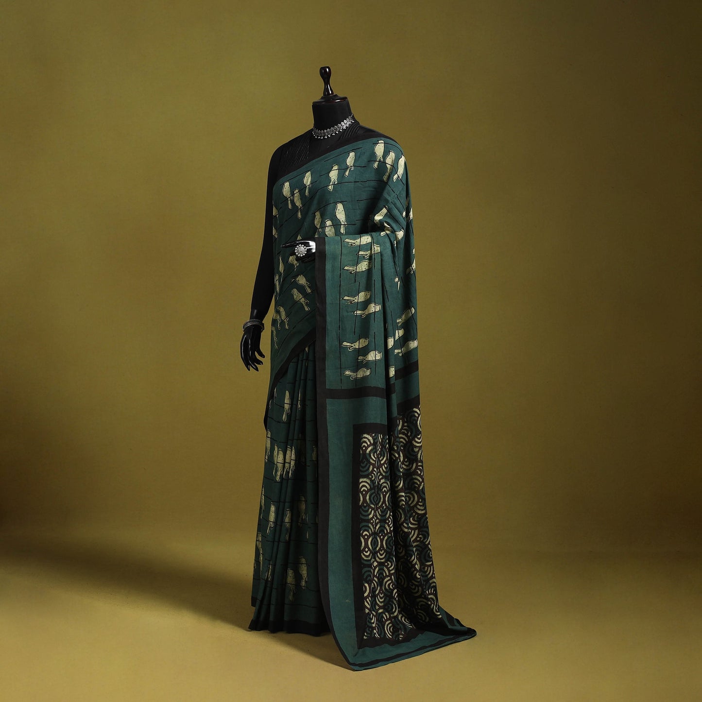 Green - bindaas art natural dyed cotton saree 31