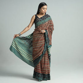  Bindaas Art Natural Dyed Cotton Block Print Saree