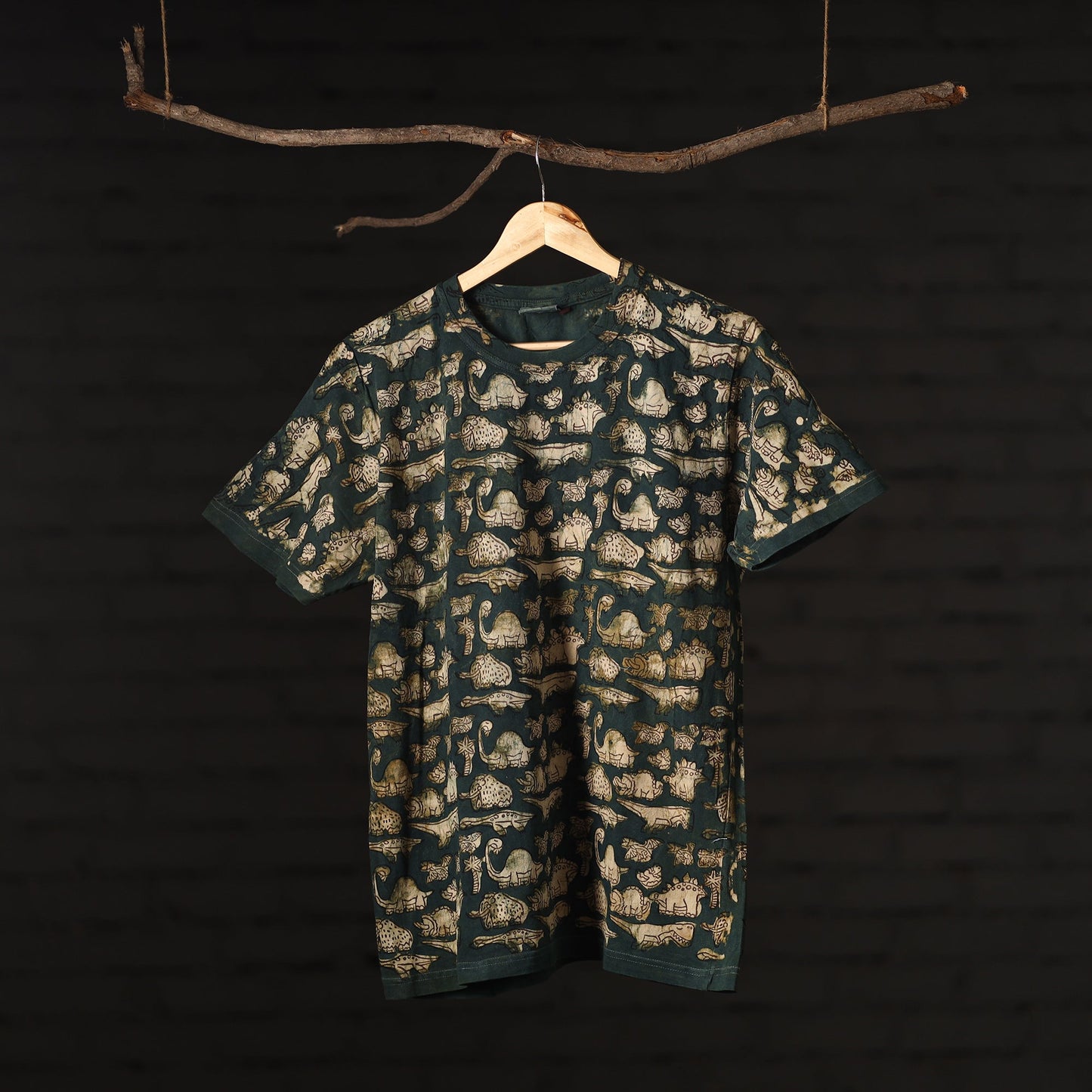  Bindaas Block Art Printed Cotton Round Neck T-shirt 