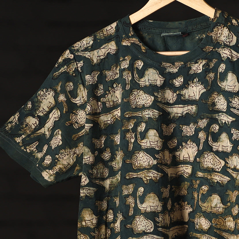  Bindaas Block Art Printed Cotton Round Neck T-shirt 