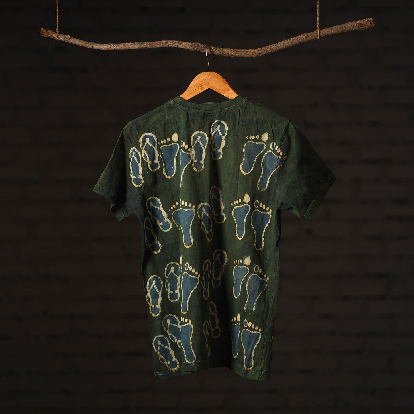 Green - bindaas art printed cotton round neck t-shirt