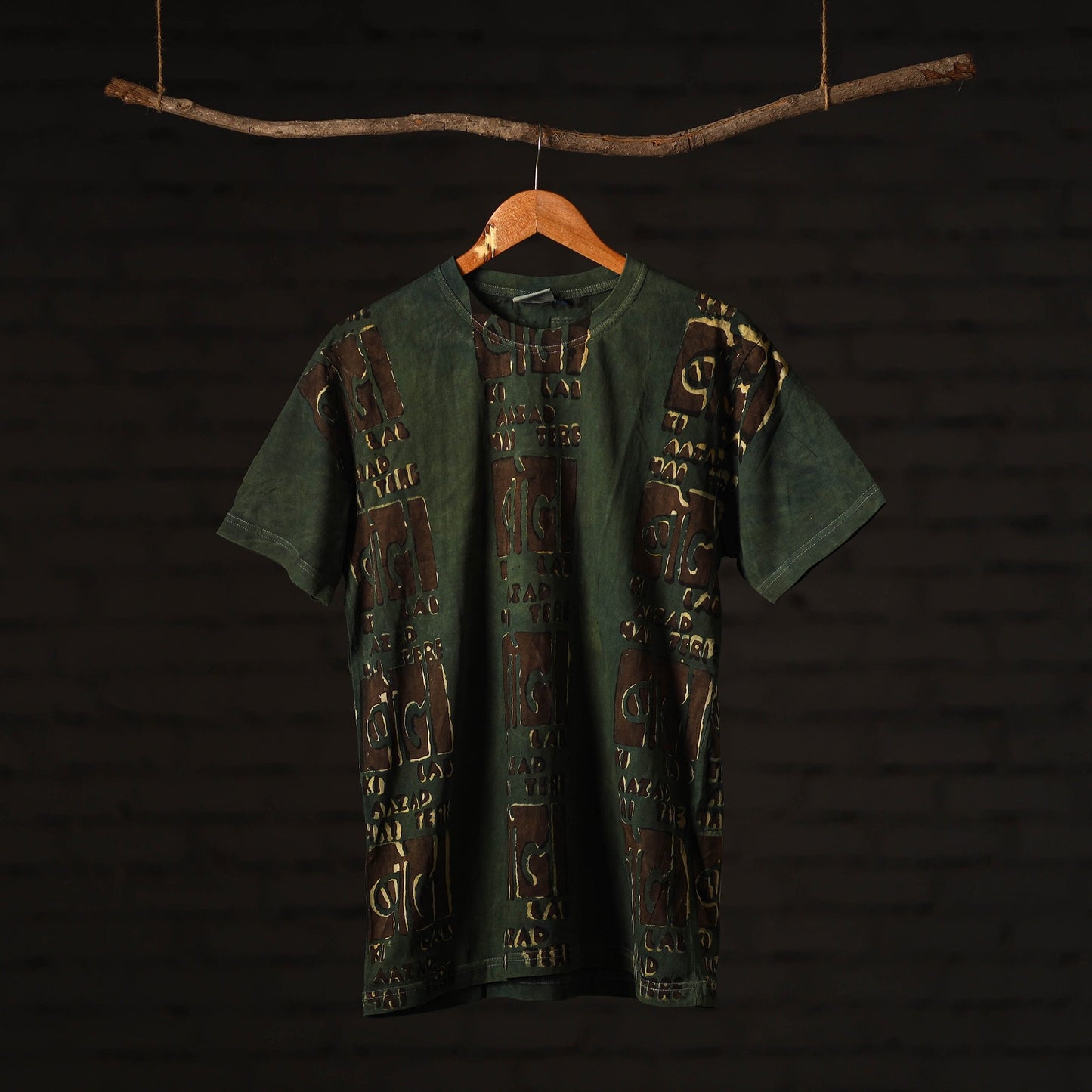 Green - bindaas art printed cotton round neck t-shirt