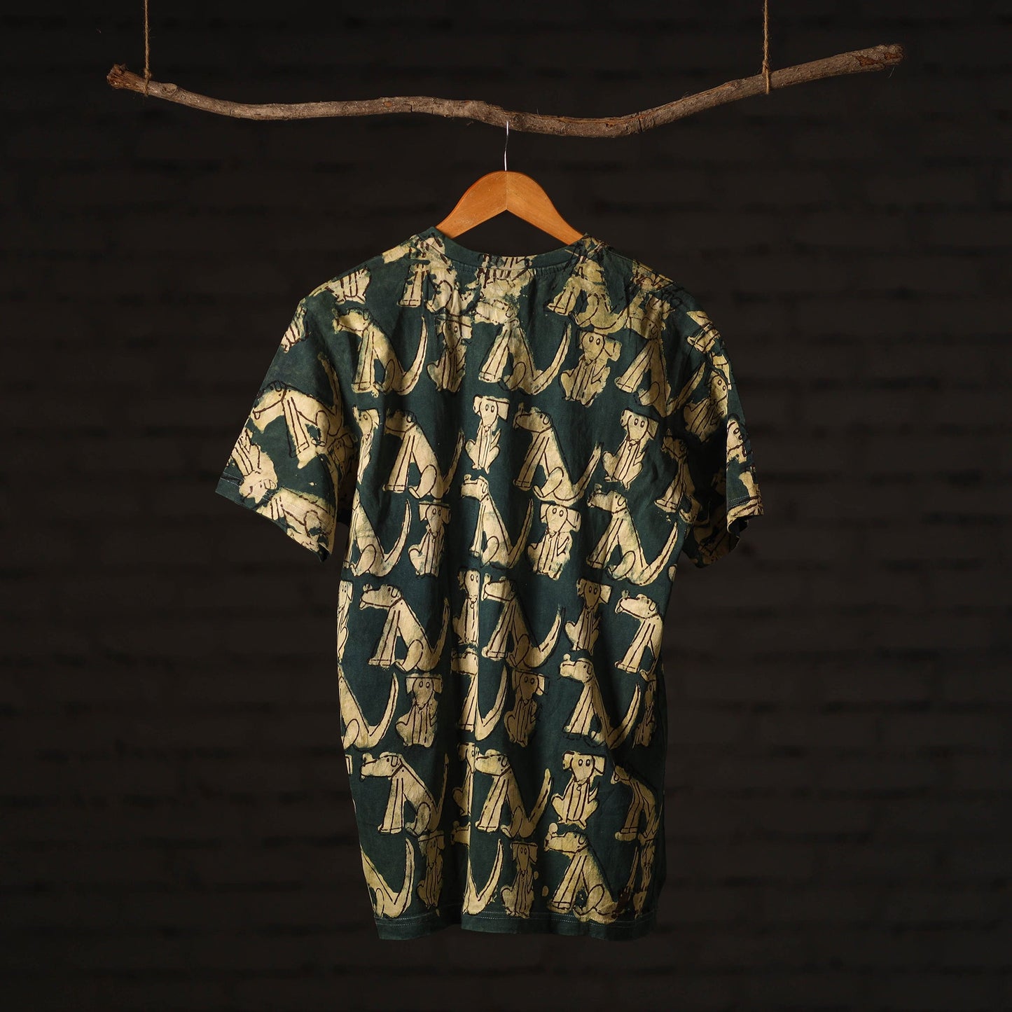 Green - bindaas art printed cotton round neck t-shirt