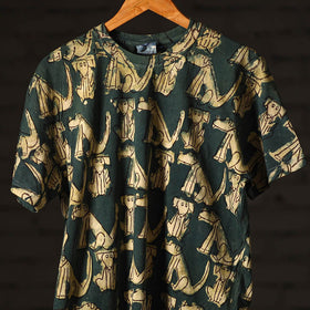 Green - bindaas art printed cotton round neck t-shirt