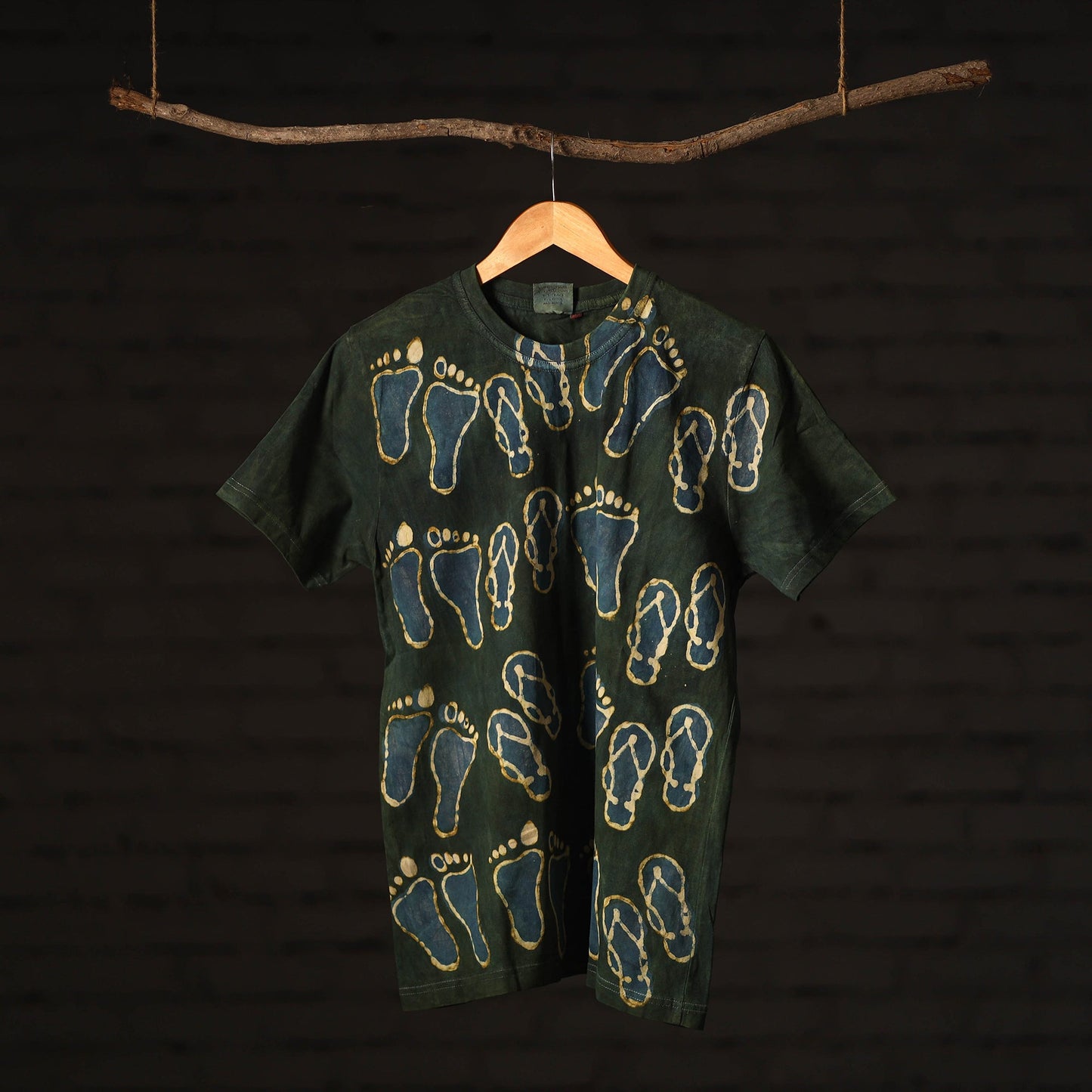 Green - bindaas art printed cotton round neck t-shirt