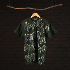 Green - bindaas art printed cotton round neck t-shirt