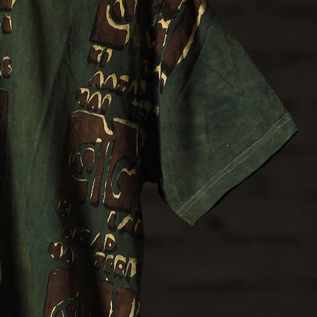 Green - bindaas art printed cotton round neck t-shirt